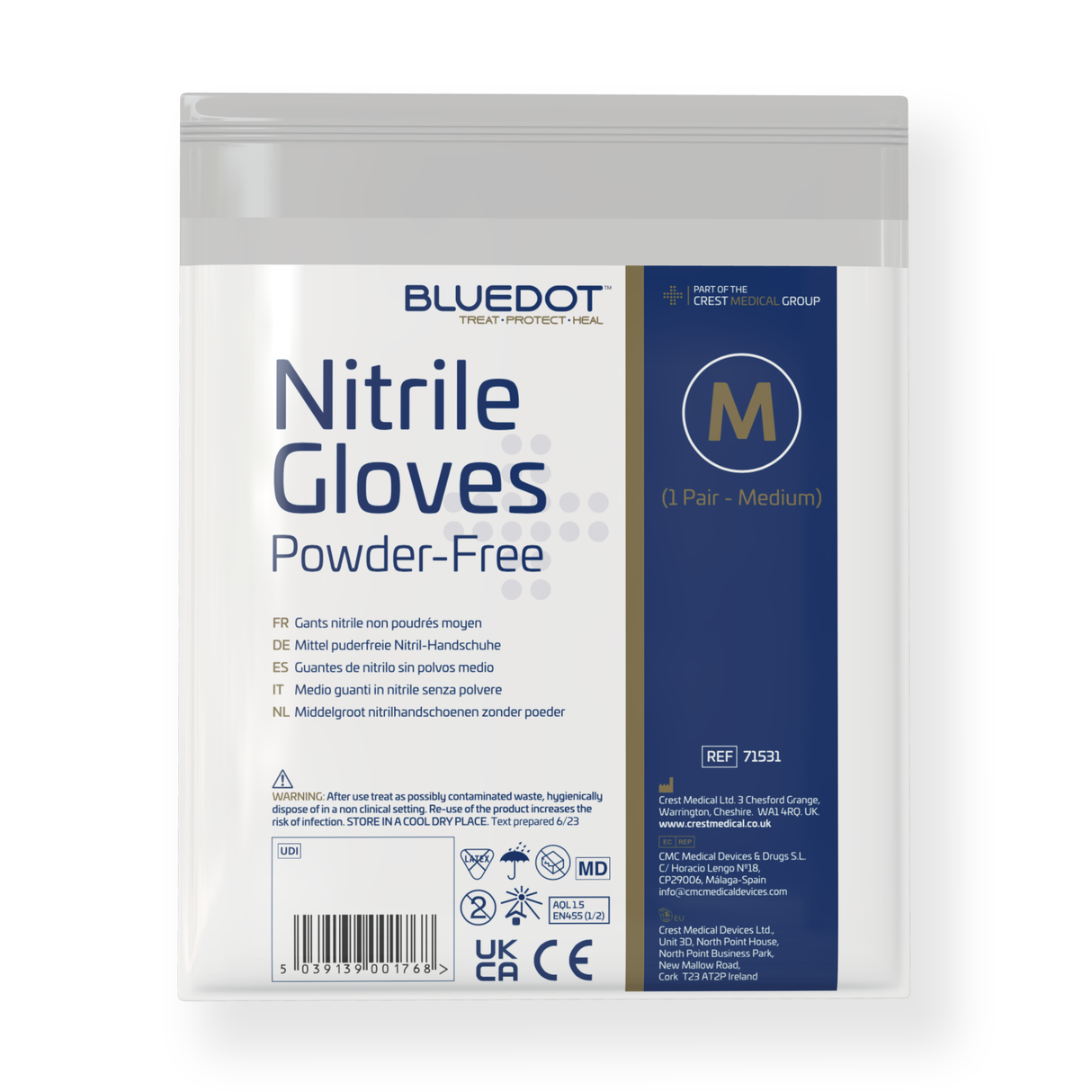 Nitrile Powder Gloves Blue Pair