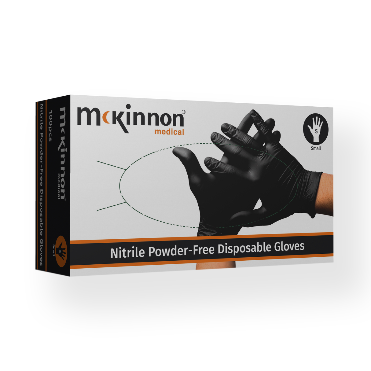 Mckinnon Medical Nitrile Powder Gloves Black
